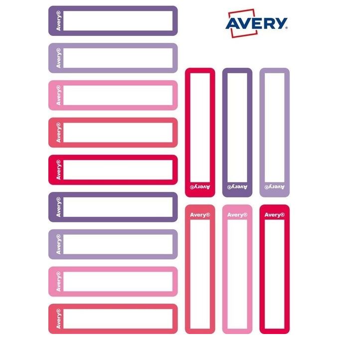 Avery Confezione 30 Etichette Penne Rosa-Viola 50x10mm