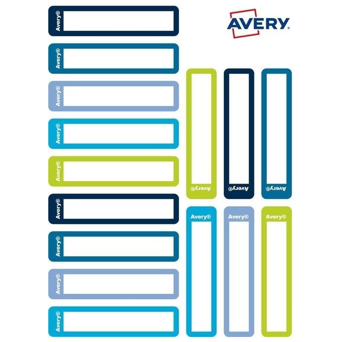 Avery Confezione 30 Etichette Penne Blu-Verde 50x10mm