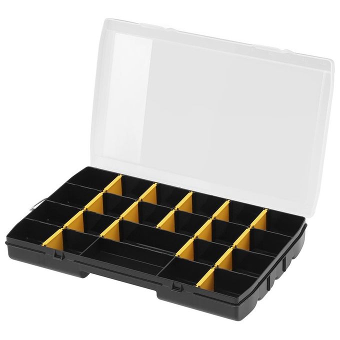 Stanley Organizer Basic line 27,2x18,9x4,6cm 17 Comparti in Polipropilene con Coperchio Trasparente