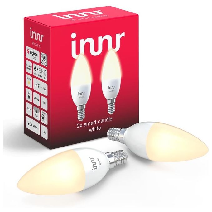 Innr E14 Set di 2 Pezzi White Lampadina LED, Dimmerabile, compatibile con Philips Hue and Echo Plus (Hub Richiesto) RB 245-2