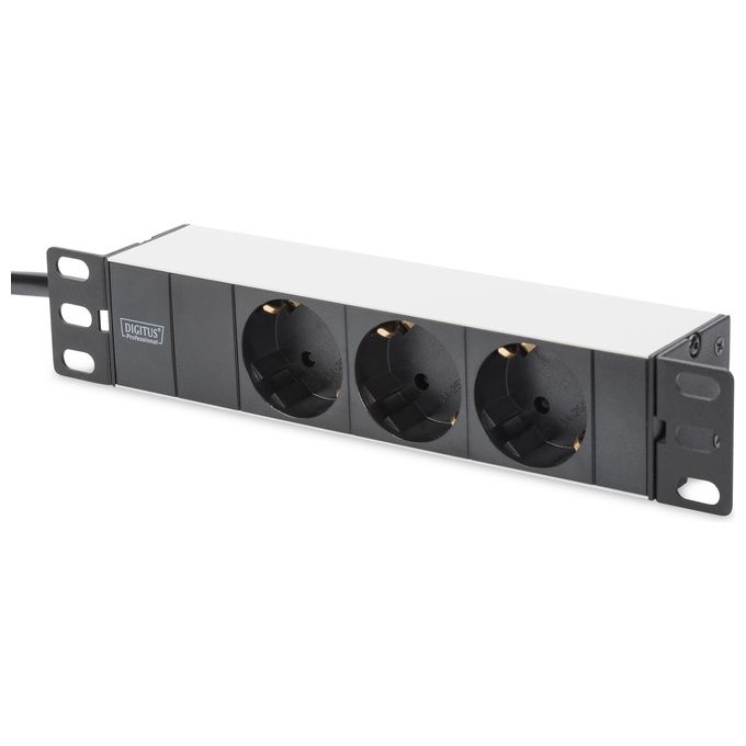 Digitus DN-10-SET-2 Set Armadio Rack da Parete 10'' 9U Switch Gigabit 8 Porte Pannello Patch CAT6 8 Porte Multipresa colore Grigio