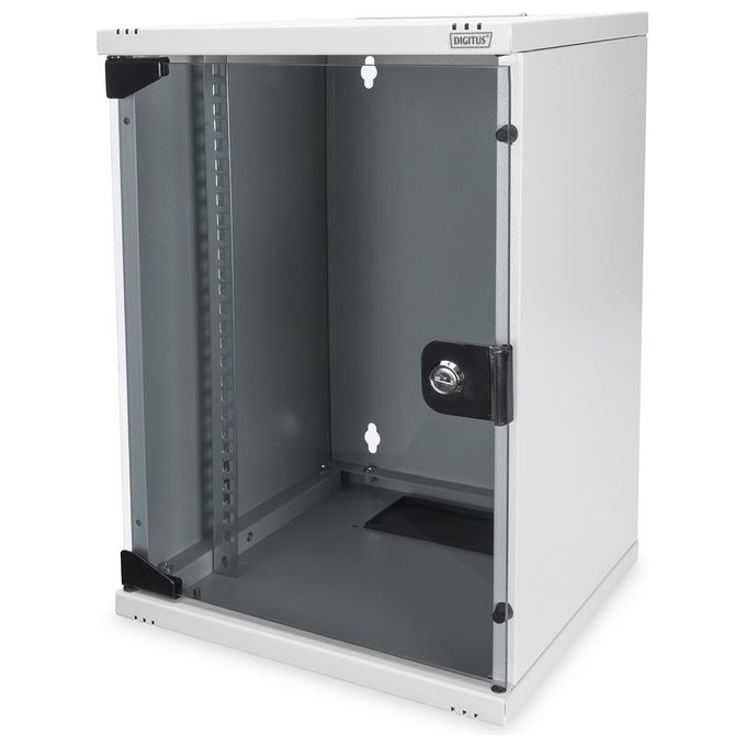 Digitus DN-10-SET-2 Set Armadio Rack da Parete 10'' 9U Switch Gigabit 8 Porte Pannello Patch CAT6 8 Porte Multipresa colore Grigio