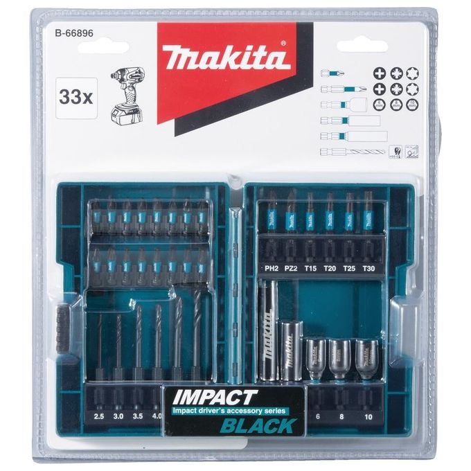 Makita B-66896 Impact Nero Set Punte per Trapano