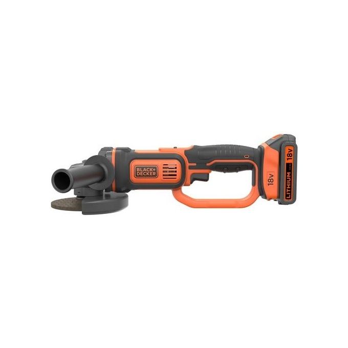 Black+Decker  BCG720N-XJ Smerigliatrice Angolare a Batteria 125-115mm Set base senza batteria e caricabatteria
