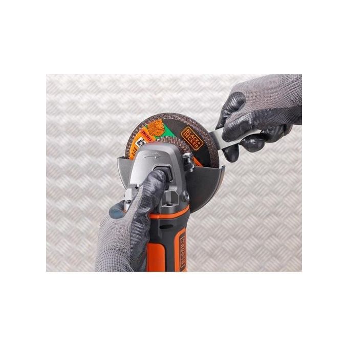 Black+Decker  BCG720N-XJ Smerigliatrice Angolare a Batteria 125-115mm Set base senza batteria e caricabatteria