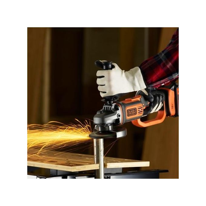 Black+Decker  BCG720N-XJ Smerigliatrice Angolare a Batteria 125-115mm Set base senza batteria e caricabatteria