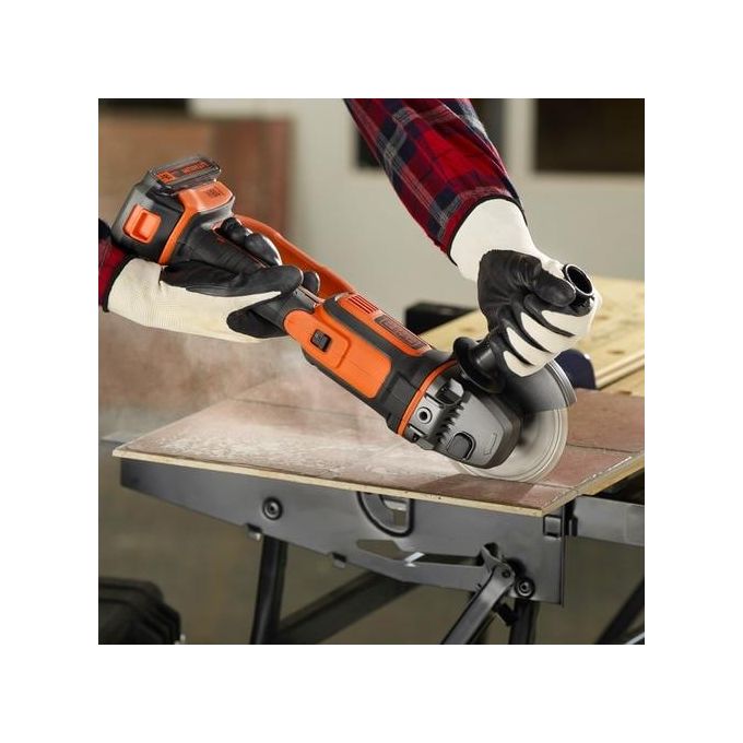 Black+Decker  BCG720N-XJ Smerigliatrice Angolare a Batteria 125-115mm Set base senza batteria e caricabatteria