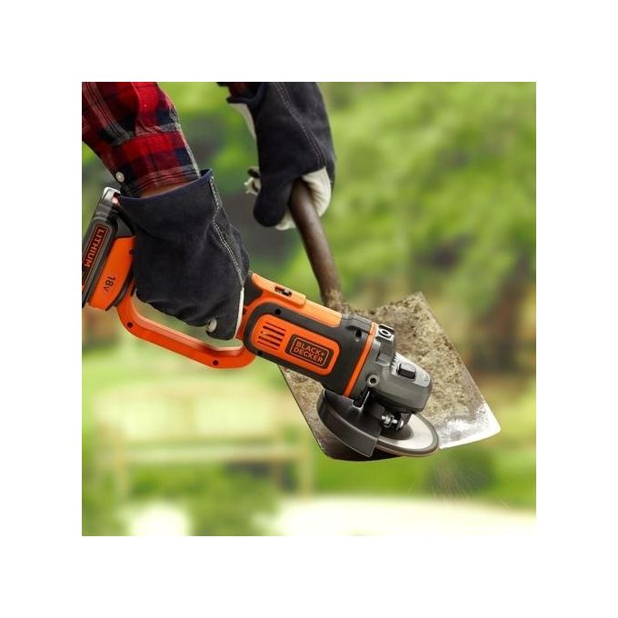 Black+Decker  BCG720N-XJ Smerigliatrice Angolare a Batteria 125-115mm Set base senza batteria e caricabatteria