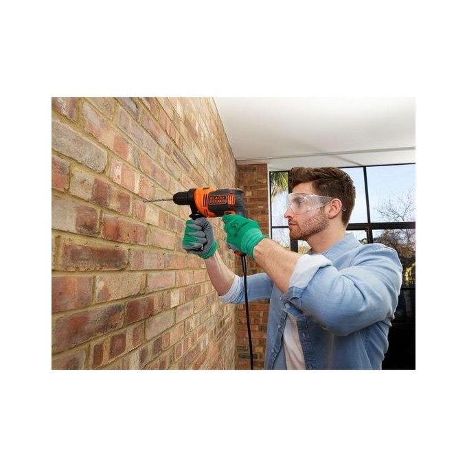 BLACK+DECKER BEH550-QS Trapano a Percussione 550 W Velocita' Variabile Mandrino 13 mm Impugnatura Laterale inclusa colore Nero