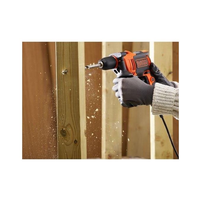 BLACK+DECKER BEH550-QS Trapano a Percussione 550 W Velocita' Variabile Mandrino 13 mm Impugnatura Laterale inclusa colore Nero