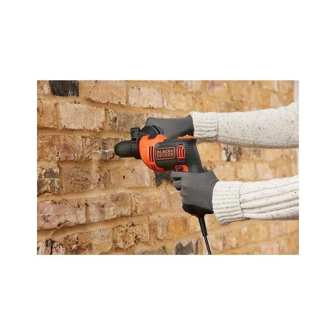 BLACK+DECKER BEH550-QS Trapano a Percussione 550 W Velocita' Variabile Mandrino 13 mm Impugnatura Laterale inclusa colore Nero