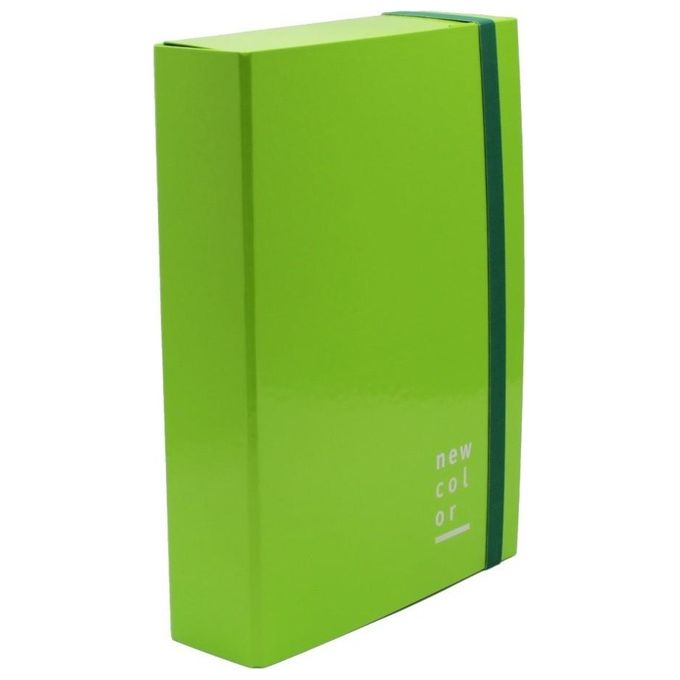 Brefiocart Cartella con Elastico Piatto Dorso 10cm Verde Chiaro