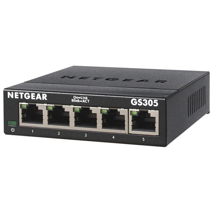 Netgear GS305-300PES Switch di Rete Non gestito L2 Gigabit Ethernet 10-100-1000 Nero