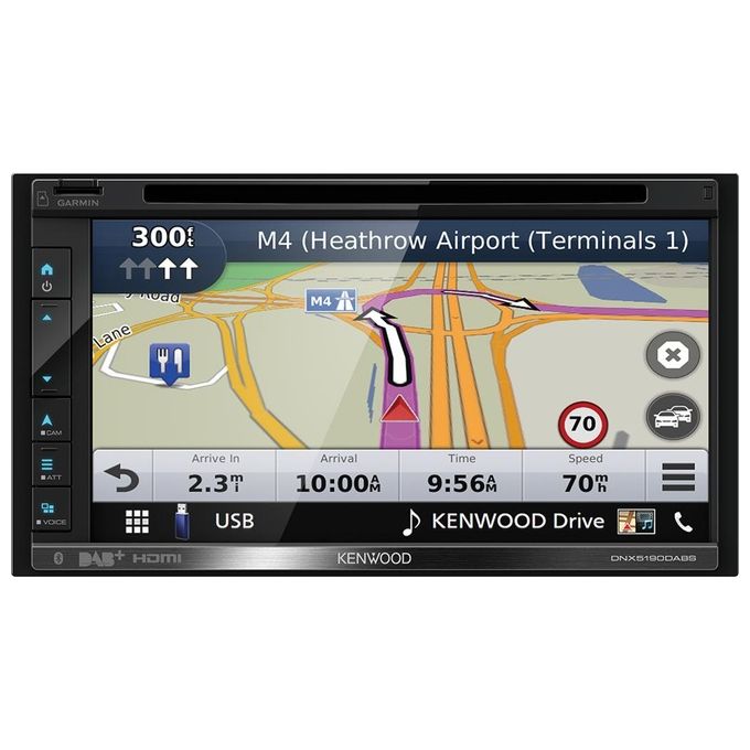 Kenwood DNX5190DSE3 Autoradio 2 DIN Navigatore 6.75'' TFT Touch Screen DAB+ Bluetooth 5.0 Apple CarPlay Android Auto 16 GB colore Nero