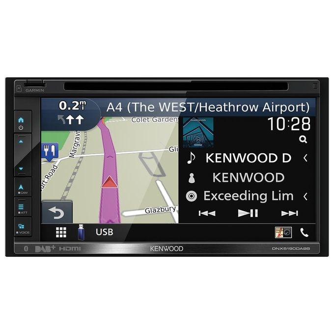Kenwood DNX5190DSE3 Autoradio 2 DIN Navigatore 6.75'' TFT Touch Screen DAB+ Bluetooth 5.0 Apple CarPlay Android Auto 16 GB colore Nero
