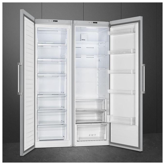 Smeg FS18EV2HX Frigorifero Monoporta 380 L 186 cm Classe E 40 dB No Frost Libera Installazione colore Acciaio Inox