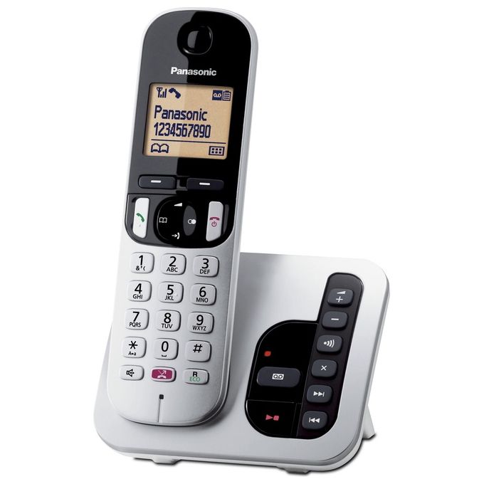 Panasonic KX-TGC260JTS Telefono Cordless DECT Segreteria Telefonica 18 min Display LCD 1.6'' Vivavoce Blocco Chiamate colore Argento