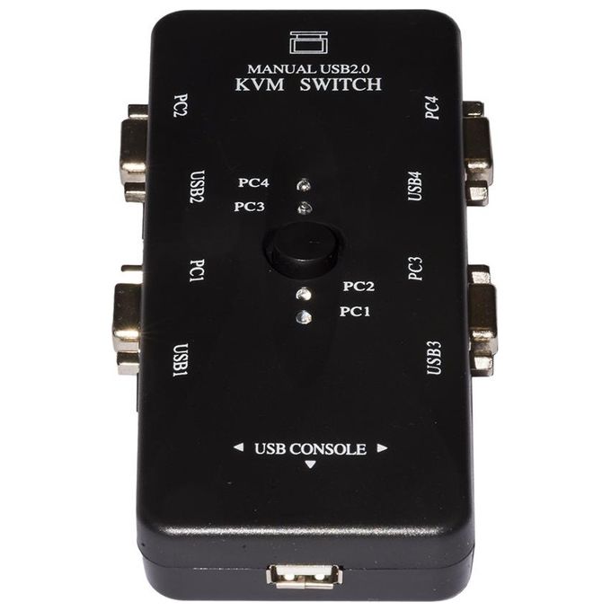 Link switch kvm per 4 pc usb-vga con 1 mouse, 1 tastiera usb e 1 monitor vga con cavi inclusi