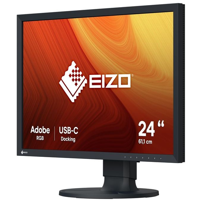 EIZO CS2400S ColorEdge Monitor Grafico 24.1'' 1920x1200 USB-C Hub 4 Porte 70W Alimentazione AdobeRGB 99% DCI-P3 95% colore Nero