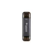 Transcend TS2TESD310C ESD310C SSD Portatile 2TB USB 3.2 Gen 2x1 Velocita' 1050 MB-s Connessione USB-A e USB-C colore Nero