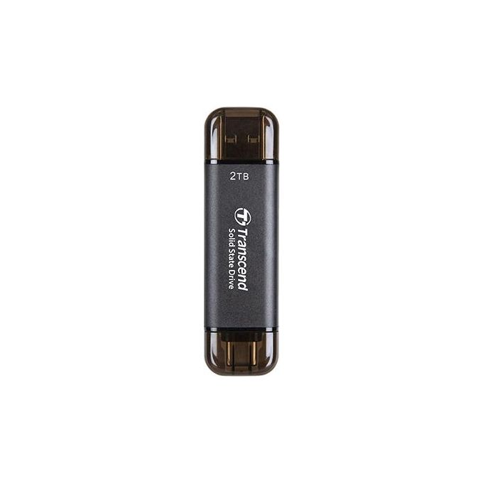 Transcend TS2TESD310C ESD310C SSD Portatile 2TB USB 3.2 Gen 2x1 Velocita' 1050 MB-s Connessione USB-A e USB-C colore Nero