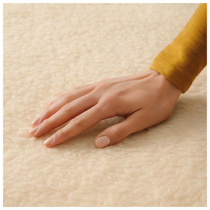 Imetec 16799B Comfort Scaldasonno Singolo 80x150 cm 50% Lana e Merino 2 Temperature ElectroBlock colore Naturale