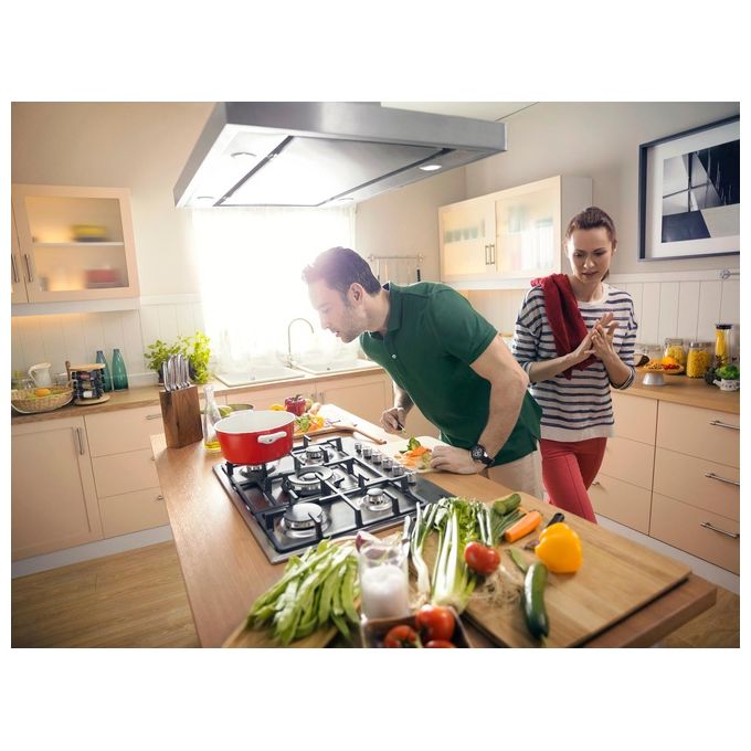 BEKO Piano Cottura a Gas 5 Zone 1 Bruciatore Wok Griglia in Ghisa 90 cm Acciaio Inox HIML95225SXE