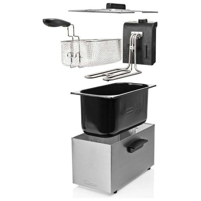 Tristar FR-6946 Friggitrice 3 Litri Singolo Nero-Acciaio Inossidabile Indipendente 2000W