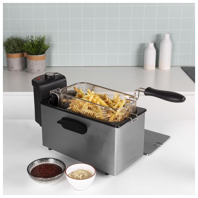 Tristar FR-6946 Friggitrice 3 Litri Singolo Nero-Acciaio Inossidabile Indipendente 2000W