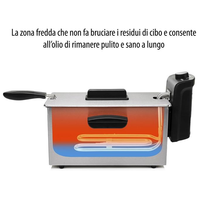 Tristar FR-6946 Friggitrice 3 Litri Singolo Nero-Acciaio Inossidabile Indipendente 2000W