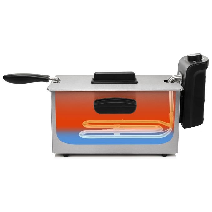 Tristar FR-6946 Friggitrice 3 Litri Singolo Nero-Acciaio Inossidabile Indipendente 2000W