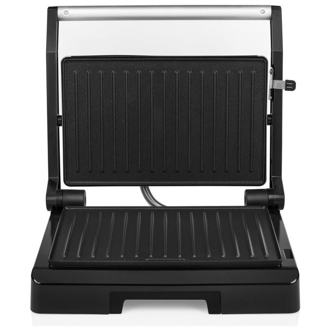 Tristar GR-2854 Bistecchiera Elettrica a Contatto 1000W Rivestimento Antiaderente Coperchio Galleggiante colore Nero