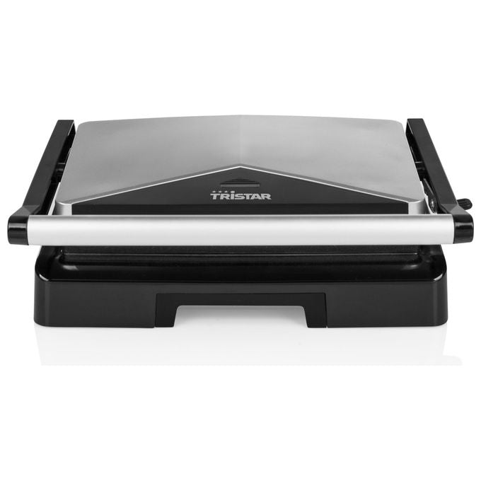 Tristar GR-2854 Bistecchiera Elettrica a Contatto 1000W Rivestimento Antiaderente Coperchio Galleggiante colore Nero