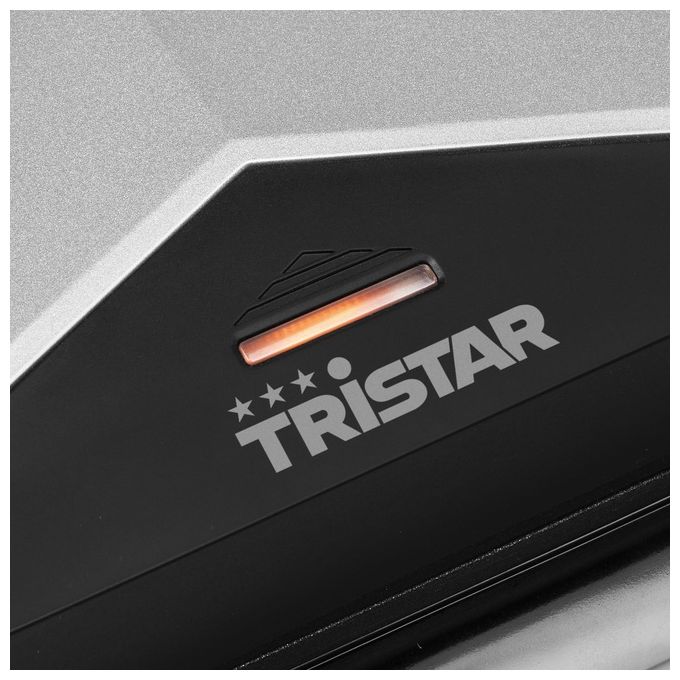 Tristar GR-2854 Bistecchiera Elettrica a Contatto 1000W Rivestimento Antiaderente Coperchio Galleggiante colore Nero