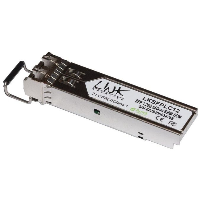 Link modulo minigbic (sfp) multimode lc duplex 1000base-sx, 850nm 1,25 gbps 550 mt per hp con ddm