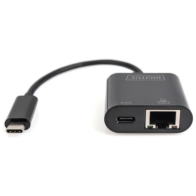 Digitus DN-3027 Adattatore Gigabit Ethernet USB Type-C con supporto Power Delivery colore Nero