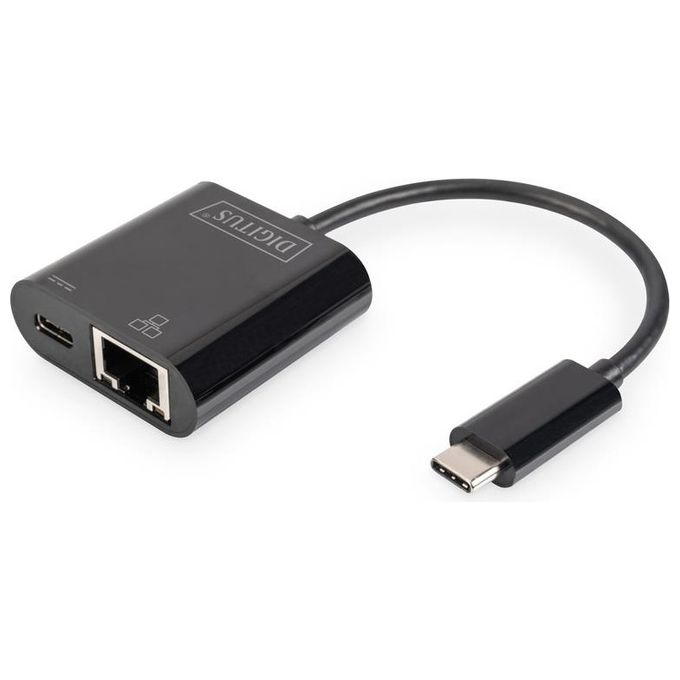 Digitus DN-3027 Adattatore Gigabit Ethernet USB Type-C con supporto Power Delivery colore Nero