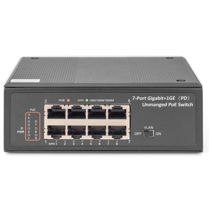 Digitus DN-651113 Switch Industriale 7 Porte Gigabit Poe + Una Porta Pd