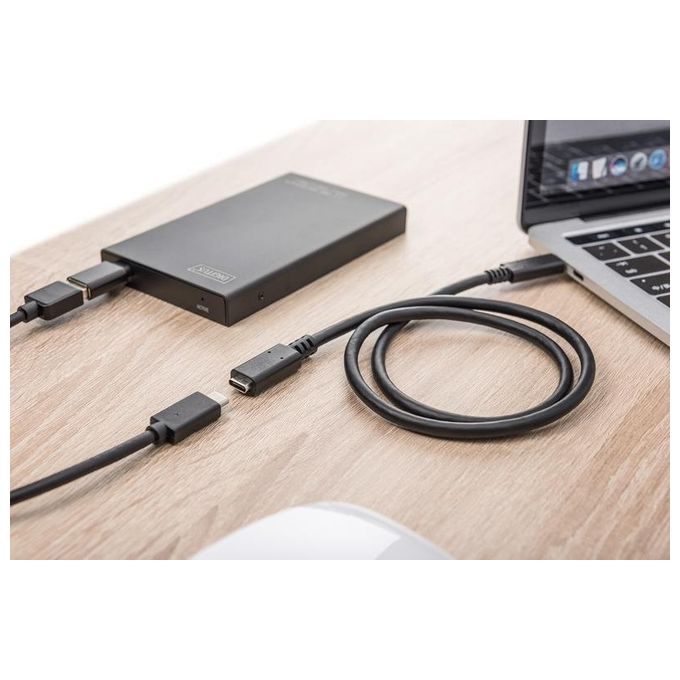Digitus cavo prolunga usb tipo c maschio-femmina 1.5 mt 3a nero