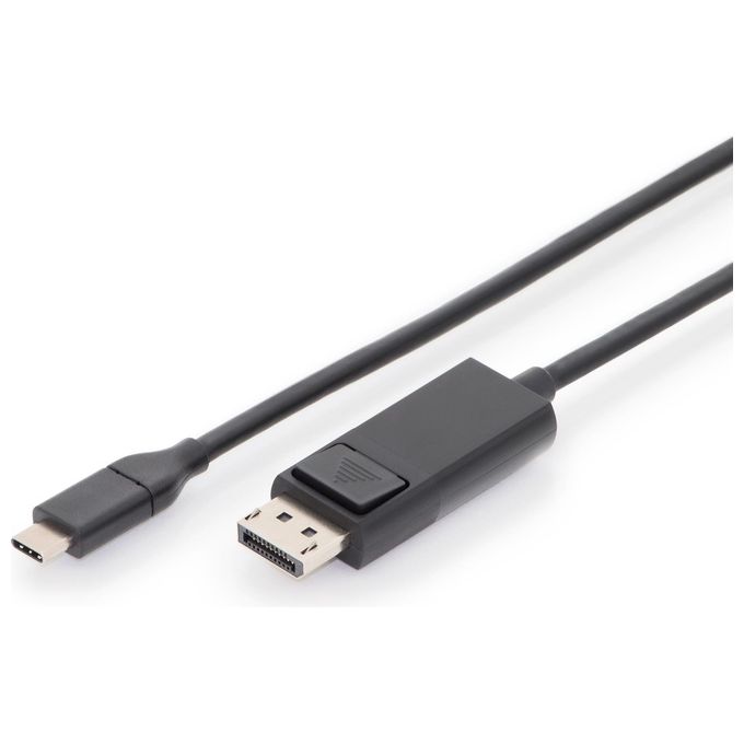 Digitus cavo usb tipo-c - displayport maschio-maschio 2 mt 4k-60hz, 32,4 gb nero
