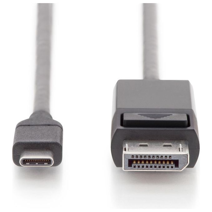 Digitus cavo usb tipo-c - displayport maschio-maschio 2 mt 4k-60hz, 32,4 gb nero