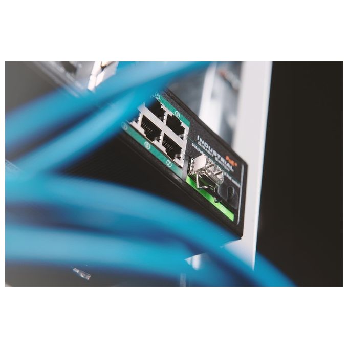 Digitus DN-651110 Switch di rete industriale a 10 porte Gigabit PoE 8x RJ45 2x SFP uplink non gestito montaggio su guida DIN 10-100-1000 Mbit-s colore Nero