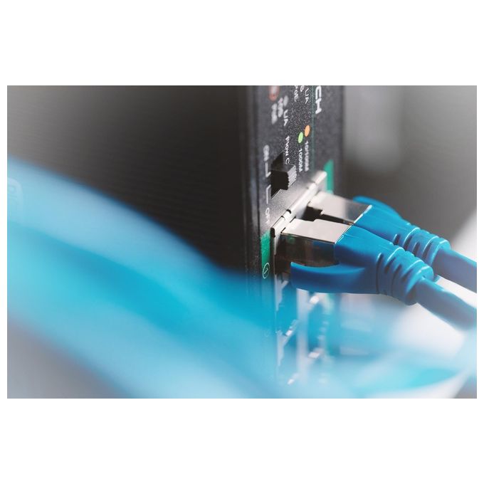 Digitus DN-651110 Switch di rete industriale a 10 porte Gigabit PoE 8x RJ45 2x SFP uplink non gestito montaggio su guida DIN 10-100-1000 Mbit-s colore Nero