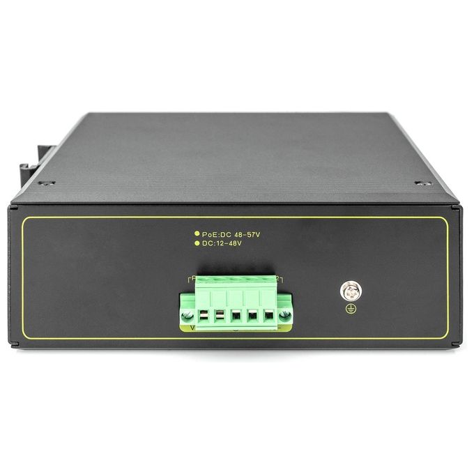 Digitus DN-651110 Switch di rete industriale a 10 porte Gigabit PoE 8x RJ45 2x SFP uplink non gestito montaggio su guida DIN 10-100-1000 Mbit-s colore Nero