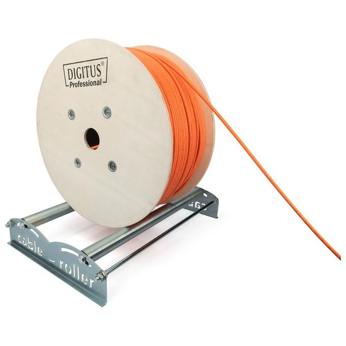 DIGITUS DN-CR-001 Supporto Cavi a Tamburo Acciaio Zincato Carico Max 100 Kg Dimensioni 600x400x100 mm colore Nero