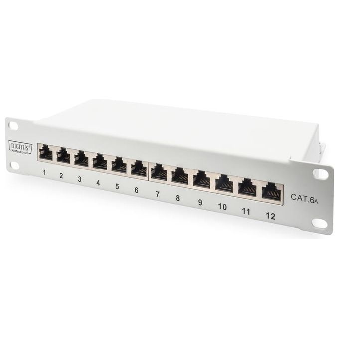 Digitus Pannello Patch Categoria 6a Schermato 12 Porte 10 Grigio 1U