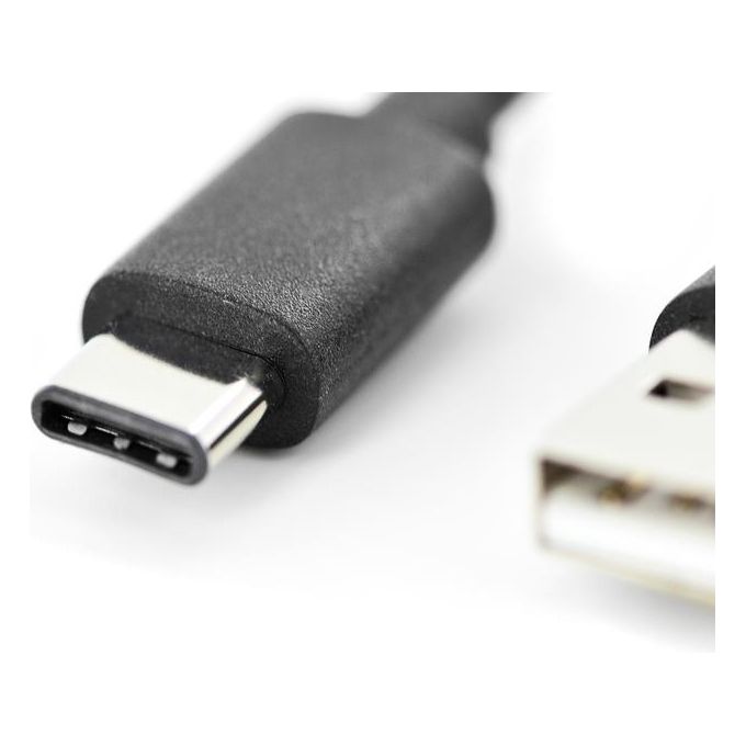 Digitus cavo usb 2.0 tipo-c - a 1 mt, 3a, 480mb colore nero
