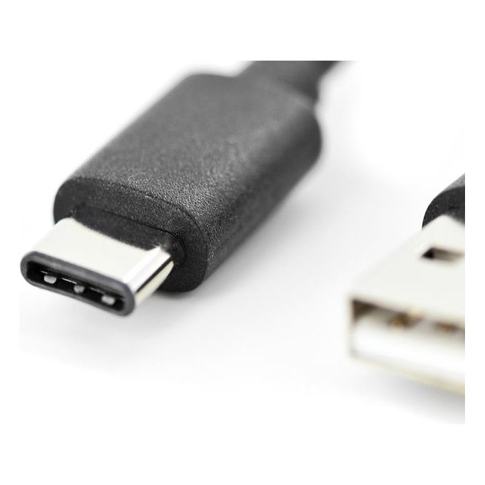 Digitus cavo usb 2.0 tipo-c - a 1 mt, 3a, 480mb colore nero