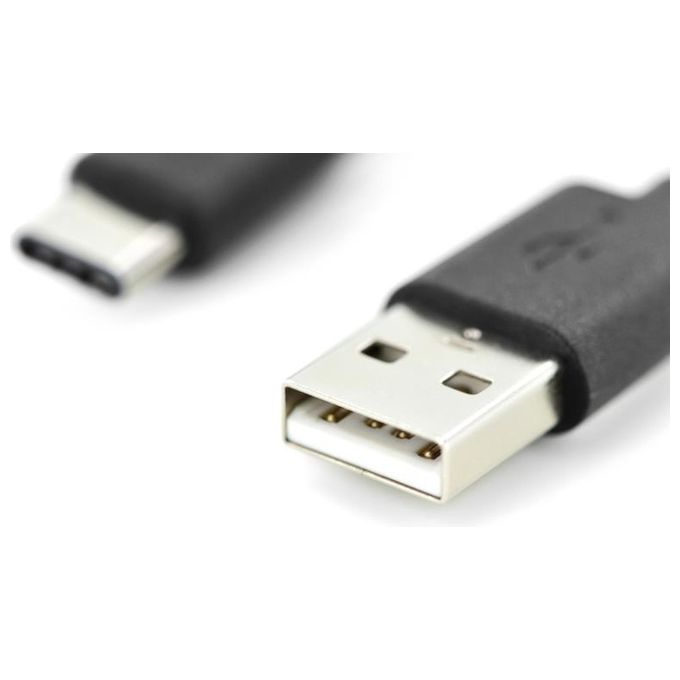 Digitus cavo usb 2.0 tipo-c - a 1 mt, 3a, 480mb colore nero