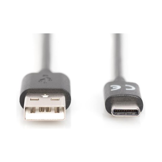 Digitus cavo usb 2.0 tipo-c - a 1 mt, 3a, 480mb colore nero
